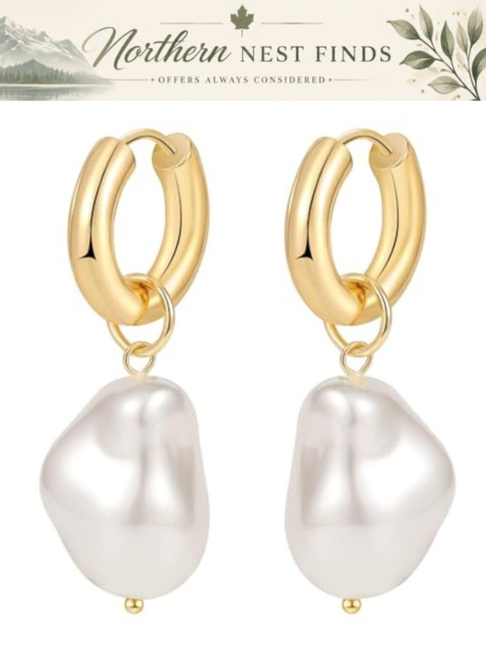 14k Gold Plated Sterling Silver Hoop Earrings Dainty Drop Dangle